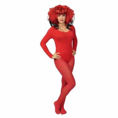 Carnavalskleding  Bodystocking rood dames goedkoop