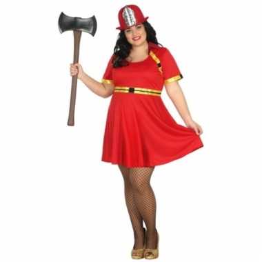 Carnavalskleding brandweer jurkje grote maat dames goedkoop
