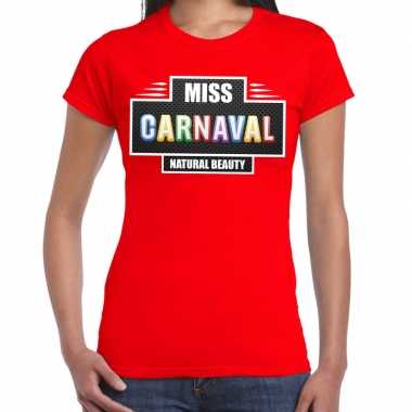 Carnavalskleding miss carnaval verkleed t shirt rood dames goedkoop