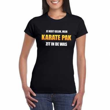 Karatecarnavalskleding zit was dames carnaval t shirt zwart goedkoop