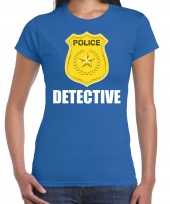 Carnavalskleding detective police politie embleem t-shirt blauw dames