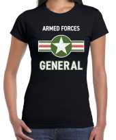 Carnavalskleding landmacht armed forces verkleed t-shirt zwart dames