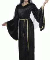 Carnavalskleding middeleeuws dames jurkje zwart