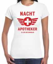 Carnavalskleding nacht apotheker drugs verkleed t-shirt wit dames