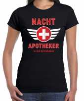 Carnavalskleding nacht apotheker drugs verkleed t-shirt zwart dames