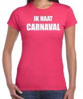 Ik haat carnaval verkleed t-shirt carnavalskleding roze dames