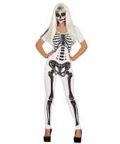 Witte skelet verkleed carnavalskledingje dames